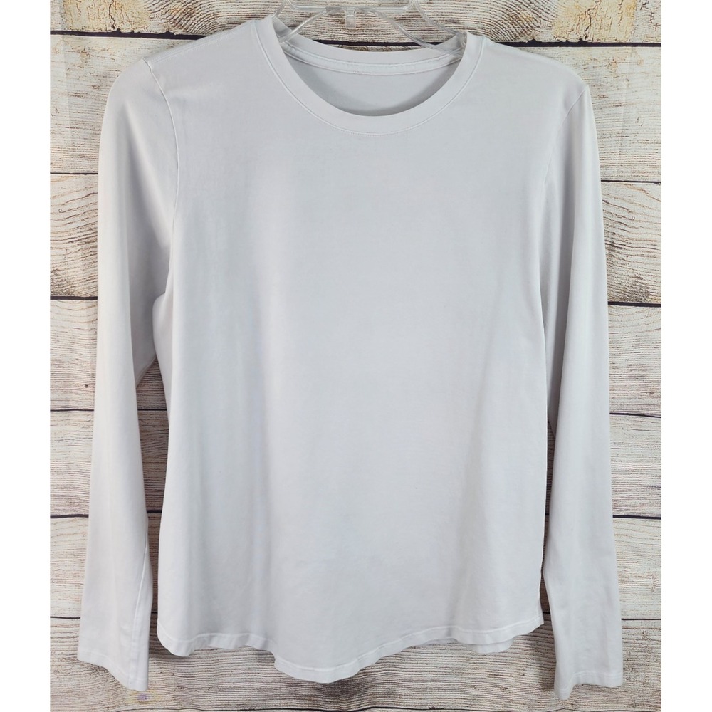 Lululemon Love Long Sleeve Top Women's 8 White Curved Hem Athleisure Yoga